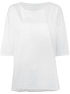 Labo Art - Cropped-sleeve Jersey Top - Women - Cotton - 2, White, Cotton