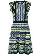 M Missoni Pattern Knit Ruffled Mini Dress - Multicolour