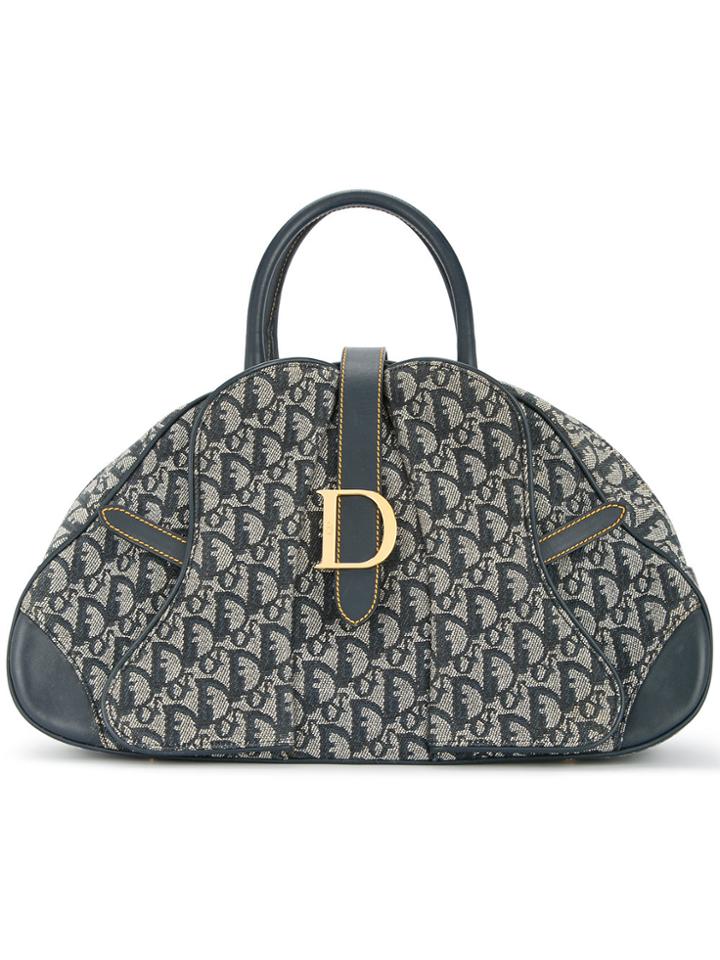 Christian Dior Vintage Trotter Pattern Tote Bag - Grey