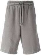T By Alexander Wang Drawstring Track Shorts, Men's, Size: Large, Grey, Cotton/polyester
