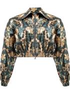 Edward Crutchley Cropped Zipped Jacket - Metallic