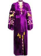 Yuliya Magdych Kaleidescope Embroidered Kimono Dress - Pink & Purple