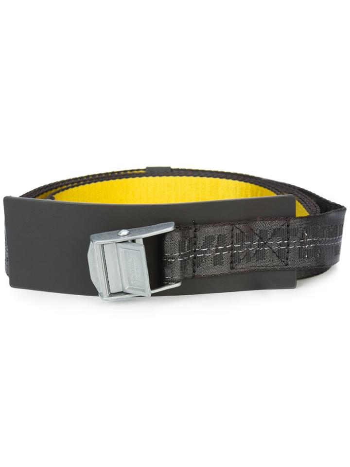 Off-white Industrial Logo Printed Buckle Belt - Yellow & Orange