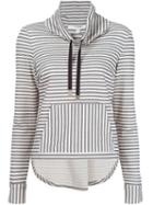 Veronica Beard Striped Funnel Neck Jumper, Women's, Size: Medium, Black, Cotton/nylon/spandex/elastane