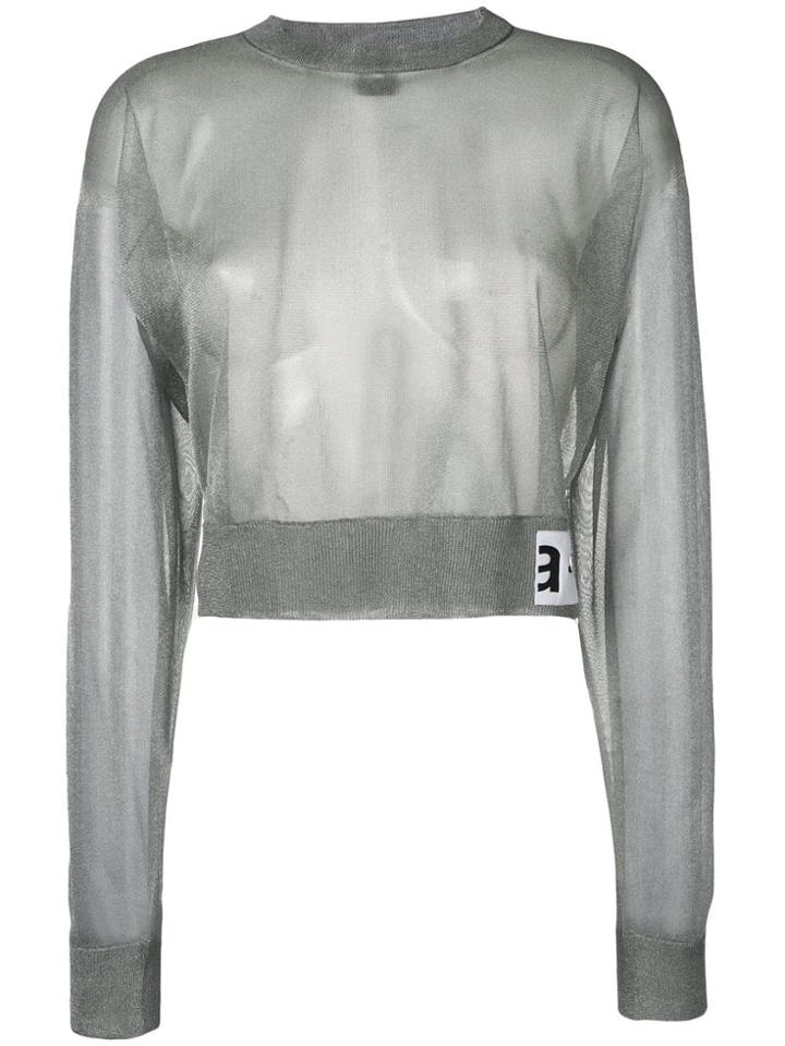 Artica Arbox Cropped Sheer Sweater - Grey