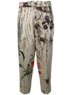 Vivienne Westwood Anglomania Chinese Peony Satin Trousers - Neutrals