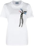 Prada Flower Embroidered T-shirt - White