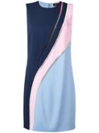 Versace Crystal-mesh Colour Block Dress, Women's, Size: 40, Blue, Silk/polyamide/spandex/elastane/metal