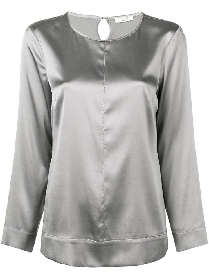 Peserico Satin Blouse - Grey