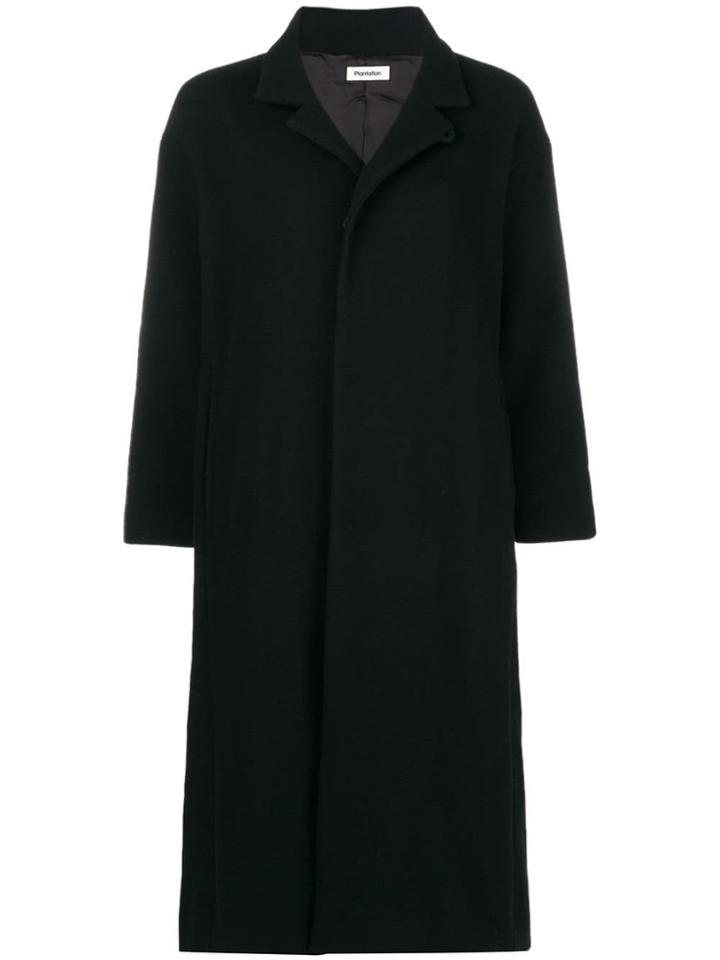Plantation Long Buttoned Coat - Black