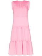See By Chloé Tiered Sleeveless Midi Dress - Pink