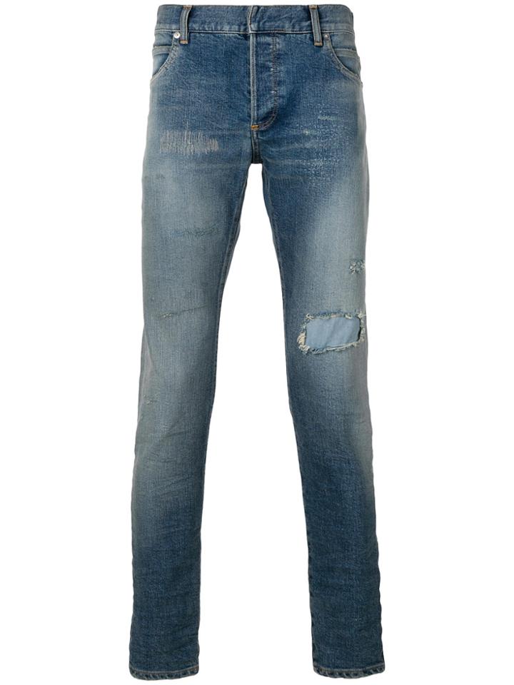 Balmain Faded Skinny Jeans - Blue