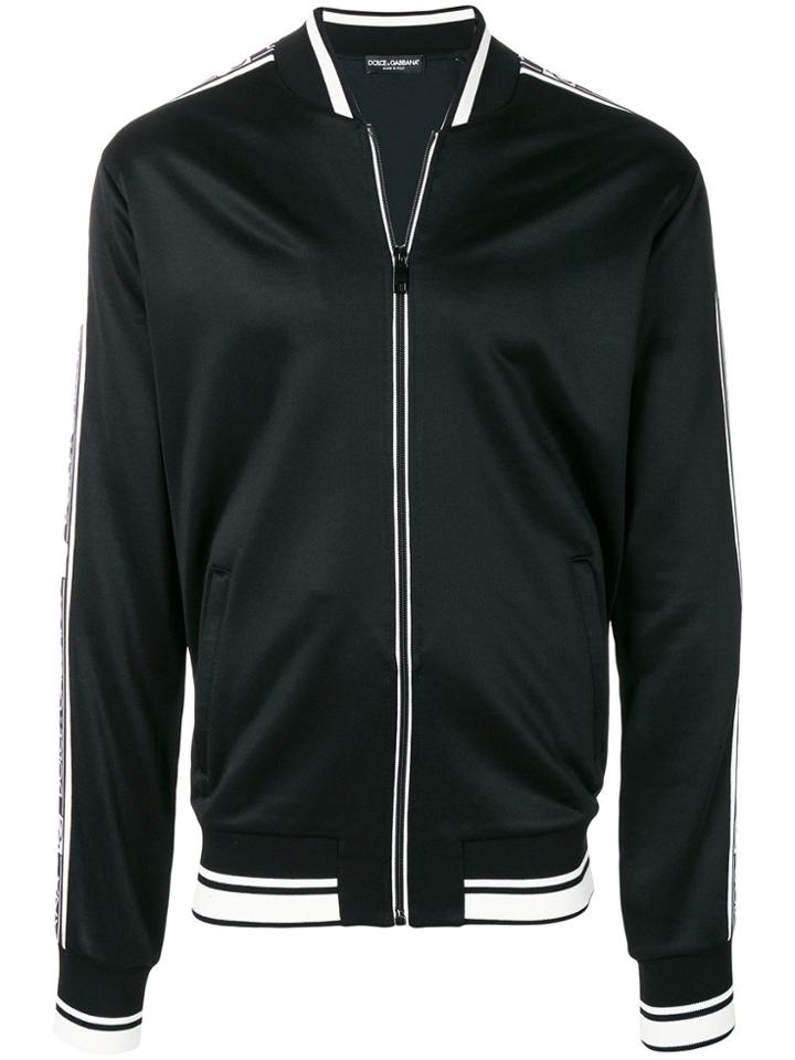 Dolce & Gabbana Logo Sleeve Zip Sweater - Black