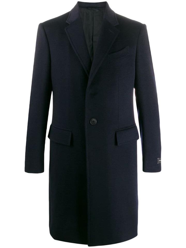Ermenegildo Zegna Single-breasted Fitted Coat - Blue