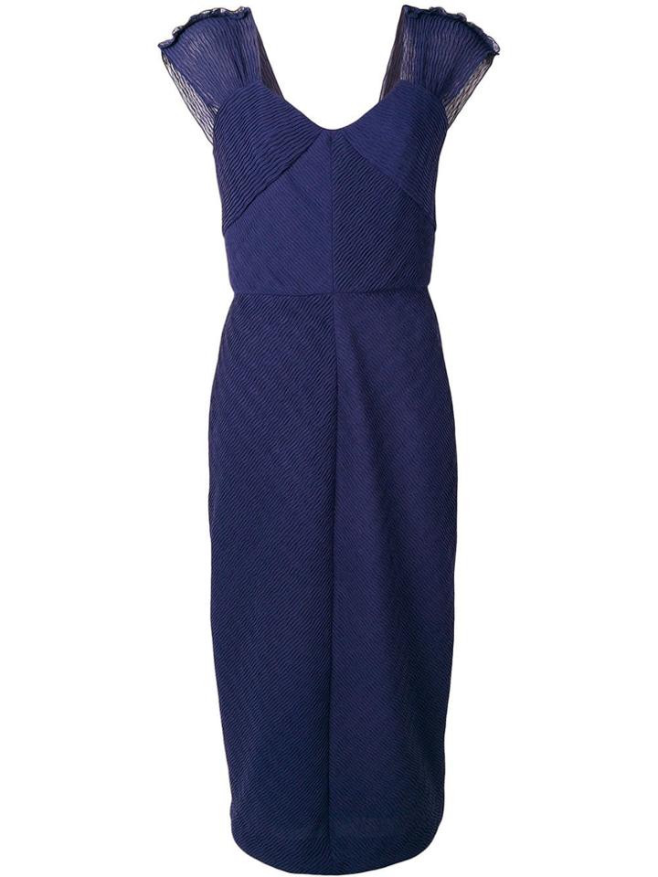 Max Mara Ananas Fitted Dress - Blue