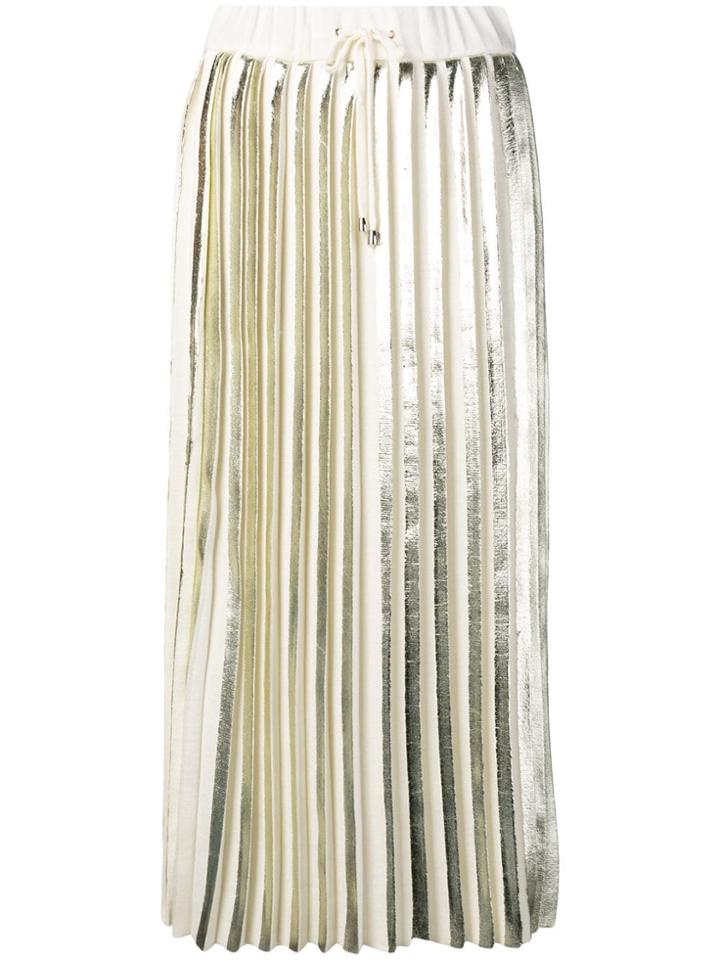 Maison Flaneur Pleated Midi Skirt - White
