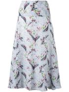 Cacharel - Leaf Print Mid-length Dress - Women - Silk - 40, White, Silk
