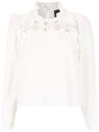 Andrea Bogosian Ruffled Embellished Blouse - White