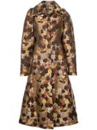 Jill Stuart Floral Jacquard Coat - Brown