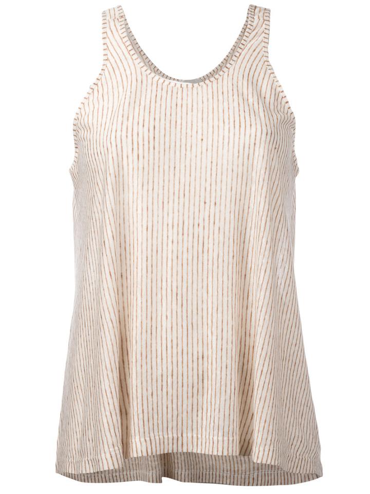 Forte Forte - Striped Top - Women - Linen/flax - 0, Nude/neutrals, Linen/flax