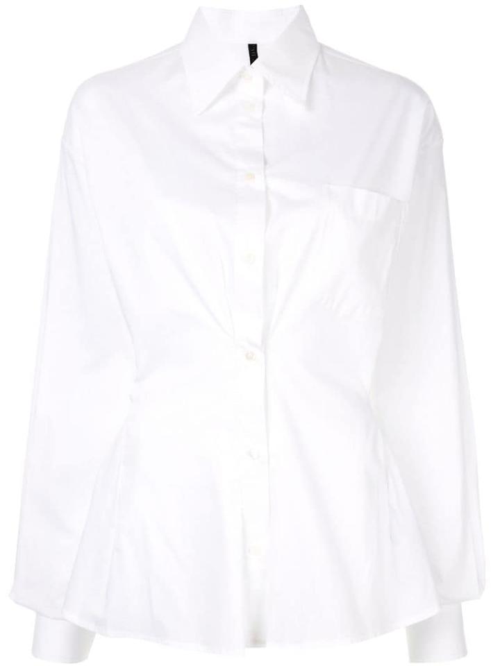 Unravel Project Ruched Detail Shirt - White