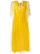 Rochas - Tie Back Dress - Women - Silk/polyamide - 42, Yellow/orange, Silk/polyamide
