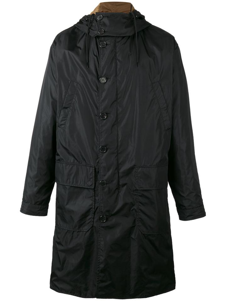 Dolce & Gabbana Hooded Parka, Men's, Size: 48, Black, Nylon/polyamide