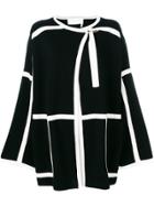 Chloé Bordered Knitted Cape - Black