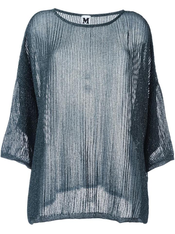 Missoni Metallic Sheer Sweater, Women's, Size: M, Green, Polyamide/metallic Fibre