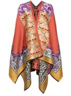 Etro Jacquard Knitted Cape Poncho - Multicoloured