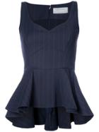 Prabal Gurung Pinstripe Peplum Top - Blue
