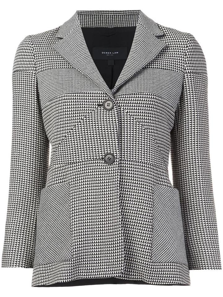 Derek Lam Geometric Panelled Jacket, Women's, Size: 36, Black, Virgin Wool/polyimide