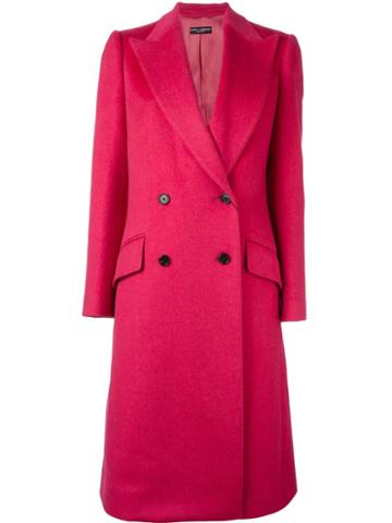 Dolce & Gabbana Double Breasted Coat, Women's, Size: 36, Pink/purple, Silk/spandex/elastane/cashmere/virgin Wool