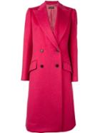 Dolce & Gabbana Double Breasted Coat, Women's, Size: 36, Pink/purple, Silk/spandex/elastane/cashmere/virgin Wool