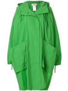 Ports 1961 Hooded Cocoon Coat - Green
