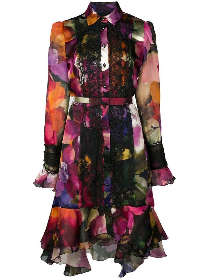 Marchesa Floral Print Party Dress - Multicolour
