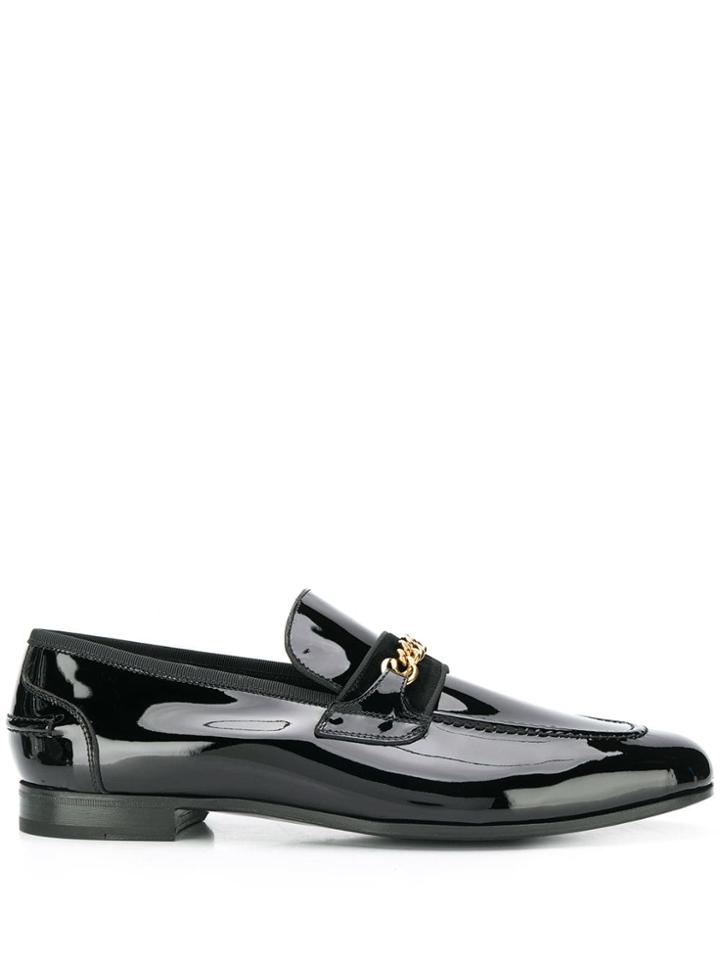 Tom Ford Chain Embellished Loafers - Black