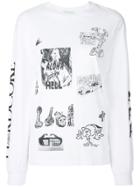Aries Long Sleeved Scribble T-shirt - White