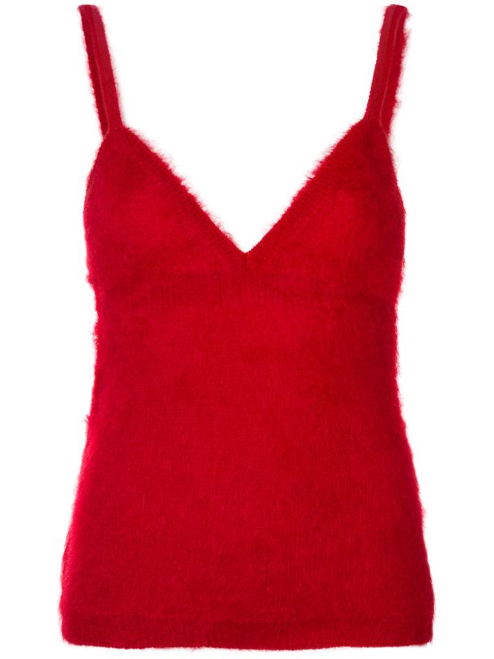 Prada Faux-fur Top - Red
