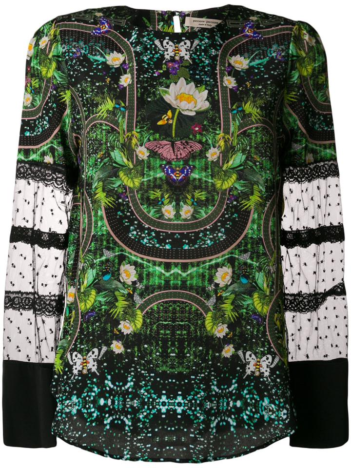 Piccione. Piccione Floral Embroidered Blouse - Green