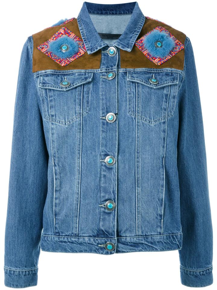 Simonetta Ravizza Shoulder Panel Denim Jacket - Blue