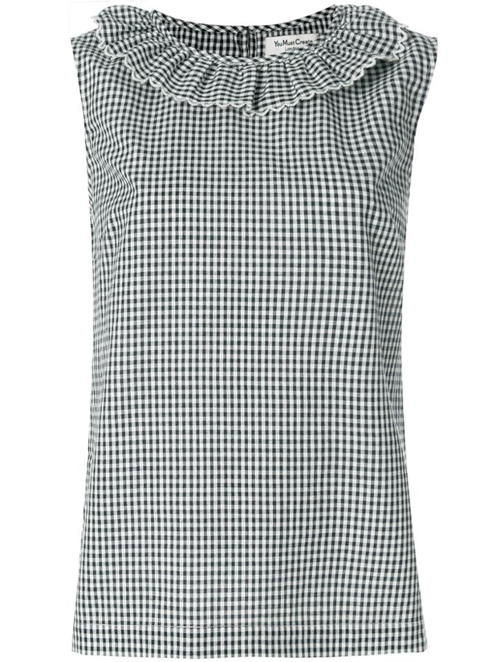 Ymc Check Sleeveless Top - Blue
