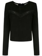 Clé Leather Cropped Blouse - Black