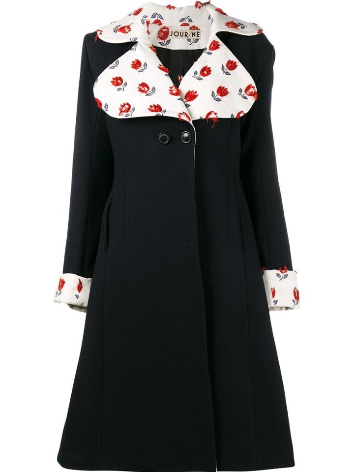 Jour/né Embroidered Flared Coat