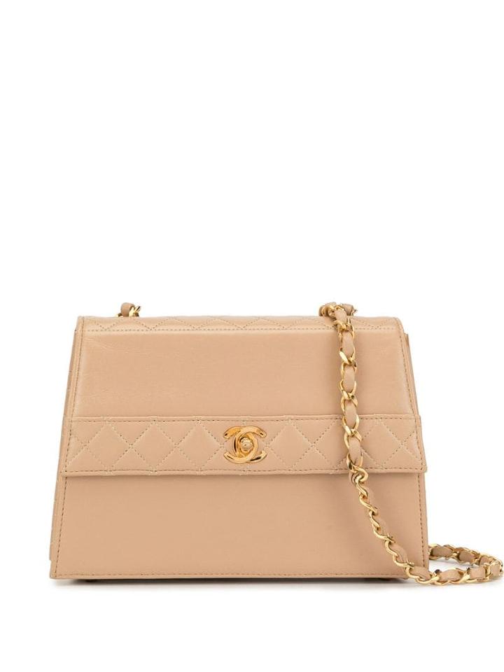 Chanel Pre-owned Structured Chain Crossbody Bag - Neutrals