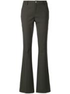 Pt01 Flared High-waisted Trousers - Green