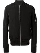 Rick Owens Classic Bomber Jacket, Men's, Size: 50, Black, Silk/cotton/polyester/cupro