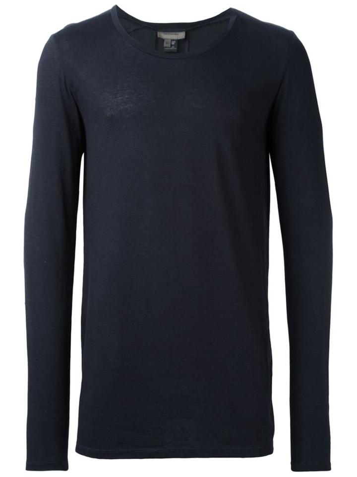 Tony Cohen Classic Long Sleeve T-shirt, Men's, Size: 48, Blue, Viscose/linen/flax