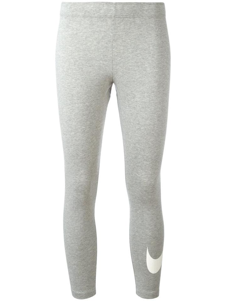 Nike Stretch Leggings, Women's, Size: Large, Grey, Cotton/spandex/elastane