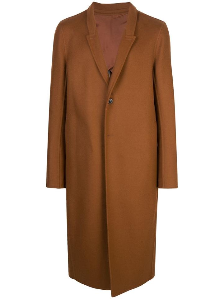 Rick Owens Oversized Midi Coat - Brown